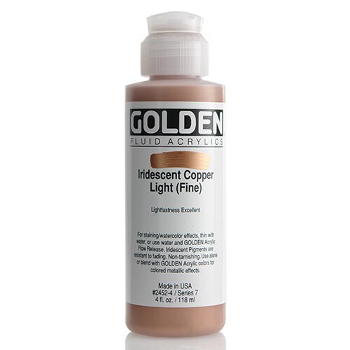 Golden, Fluid Acrylic, Paint, 4oz, Iridescent Copper Light (Fine)